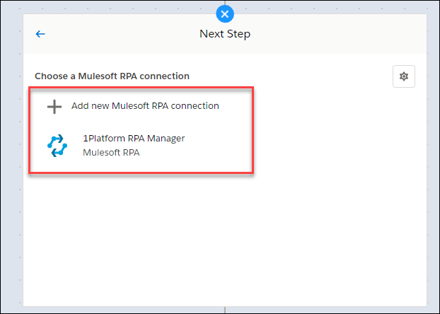 add or select connection